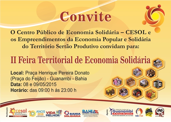Convite - II Feira Territorial de Economia Solid�ria