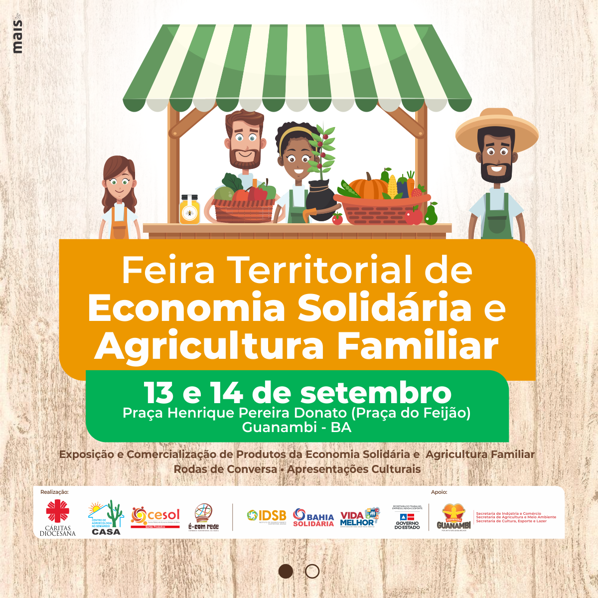 Mais uma edi��o da Feira Territorial de Economia Solid�ria e Agricultura Familiar ser� realizada em Guanambi
